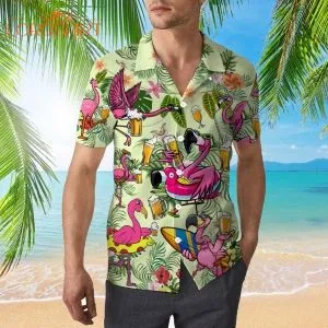 Flamigo Love Beer Tropical Hawaiian Shirt