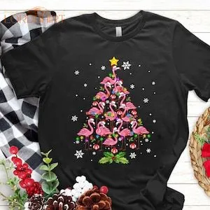 Flamingo Christmas Tree Sweatshirt Flamingo Christmas Shirt