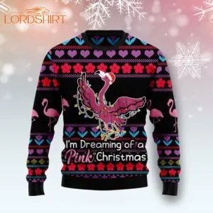 Flamingo Im Dreaming Of A Pink Christmas Ugly Christmas Sweater