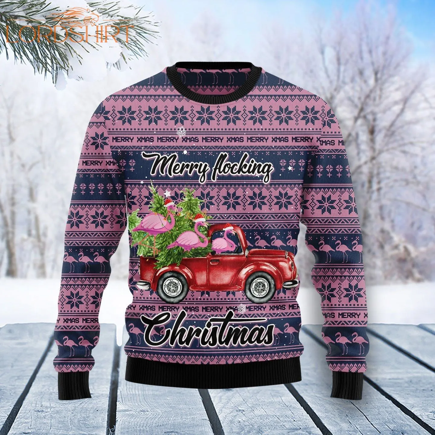 Flamingo Merry Flocking Christmas Ugly Christmas Sweater