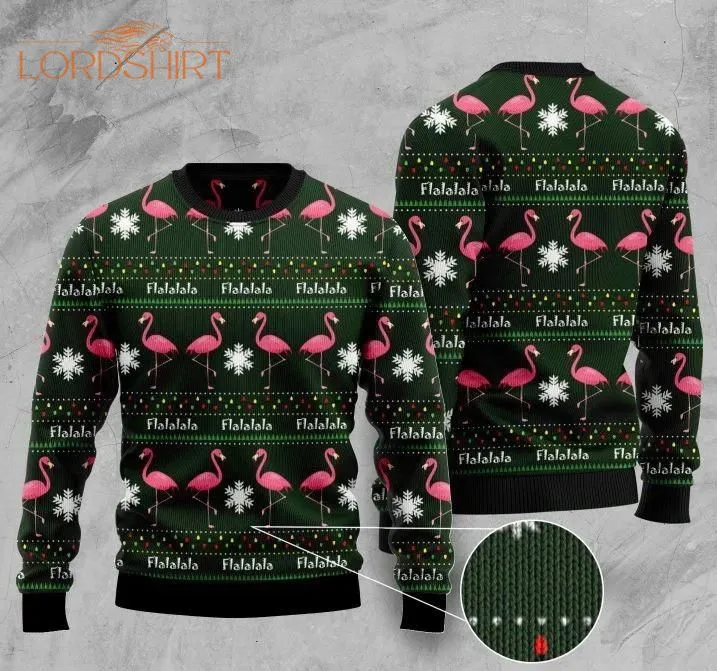 Flamingo Pattern Ugly Christmas Sweater