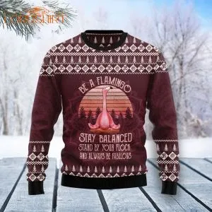 Flamingo Yoga Ugly Christmas Sweater