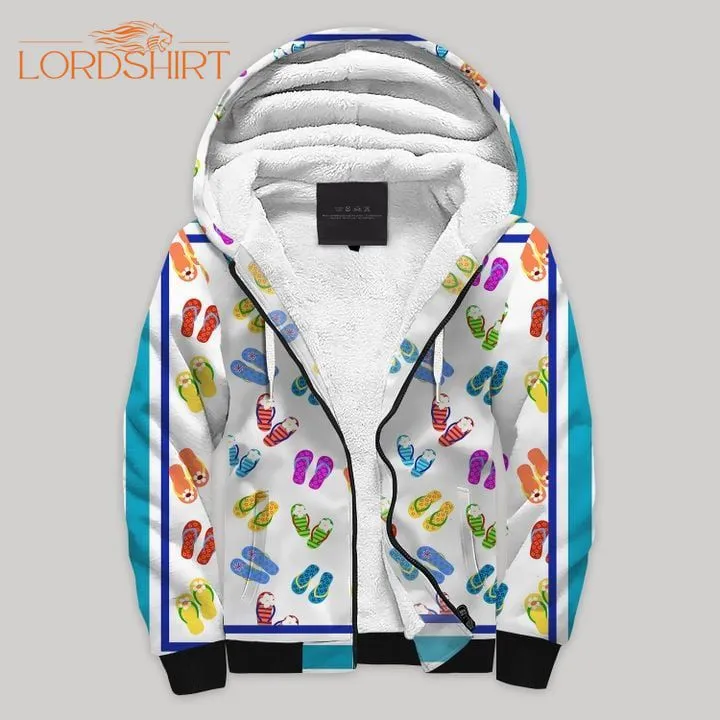 Flip Flop Blanket Fleece Zip Hoodie All Over Print