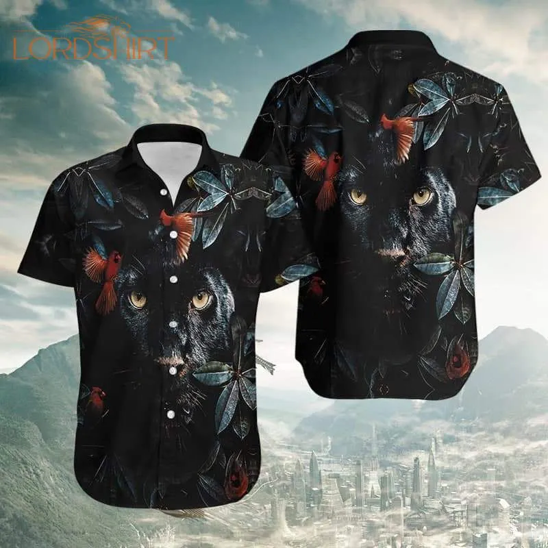 Flower Cardinal Panther Unisex Hawaiian Shirt