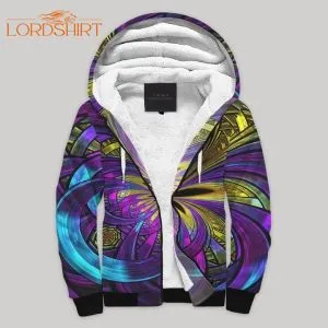 Fractal Flower Blanket Fleece Zip Hoodie All Over Print