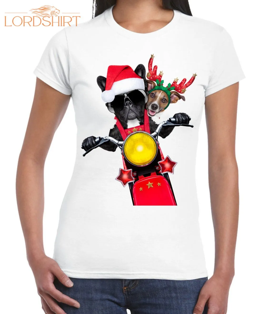 French Bulldog And Jack Russell Santa Claus Women's