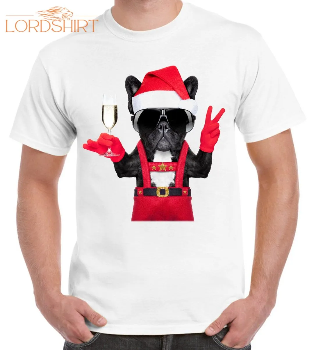 French Bulldog Santa Style Men's Christmas T-shirt