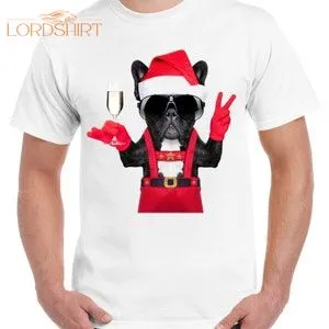 French Bulldog Santa Style Men's Christmas T-shirt