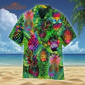 Fresh Fruit Pineapple Peace Life Colorful Aloha Hawaiian Shirt