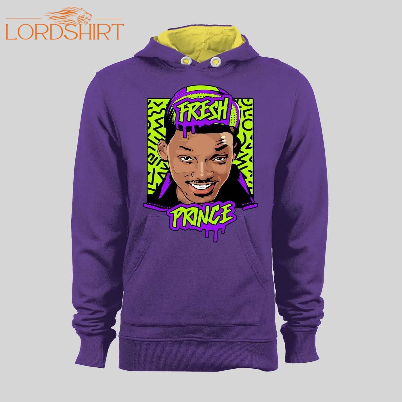 Fresh Prince Of Bel-air Neon Pop Art High Quality Varsity 2 Color Contrast Hoodie