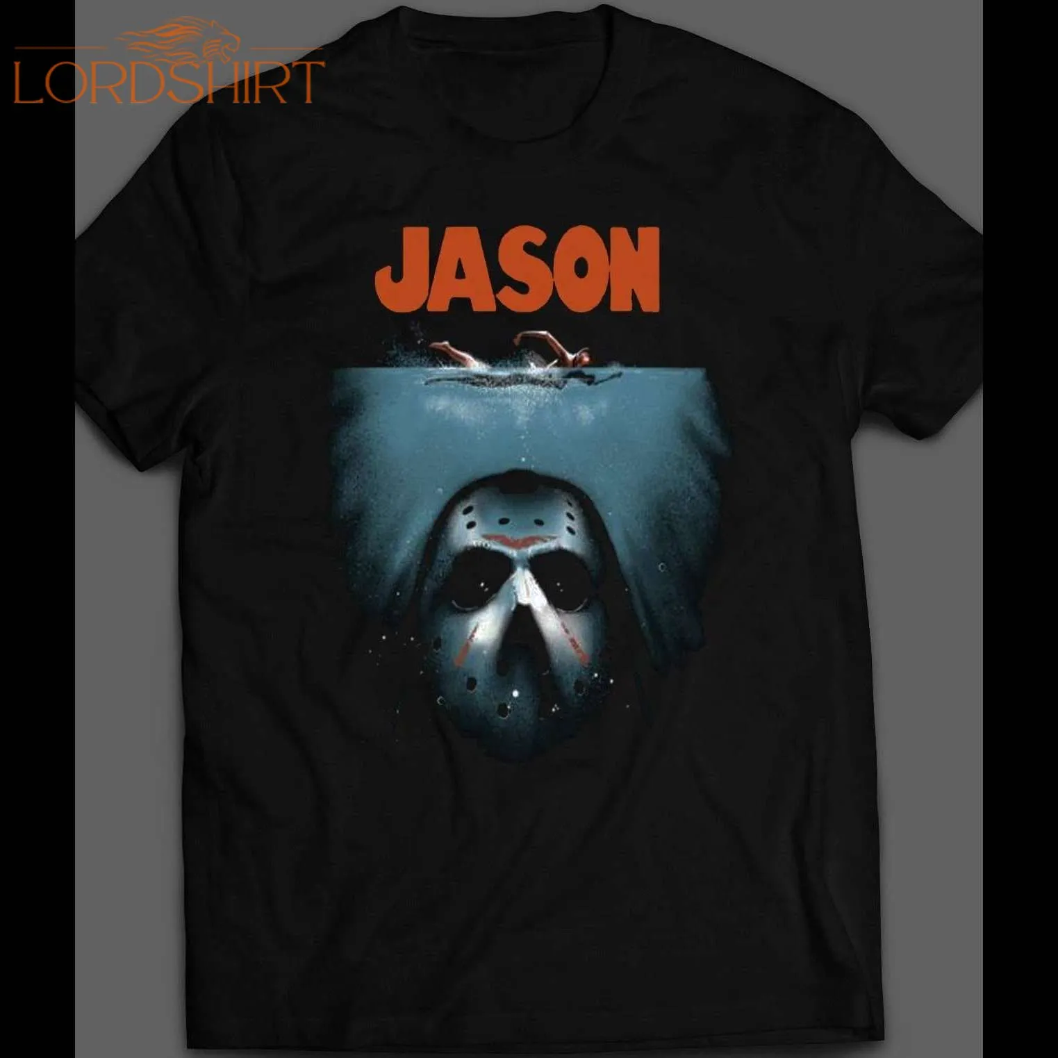 Friday The 13th's Jason Jaws Parody Halloween Shirt