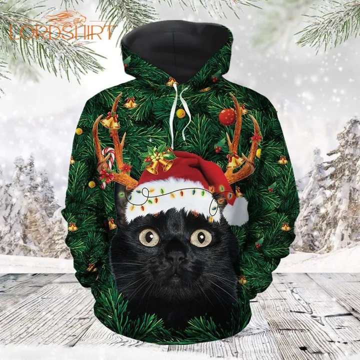 Funny Black Cat Christmas 3d All Over Print