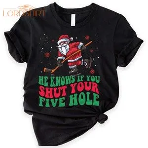 Funny Christmas Santa Ice Hockey Goaltender Goalie Shirt