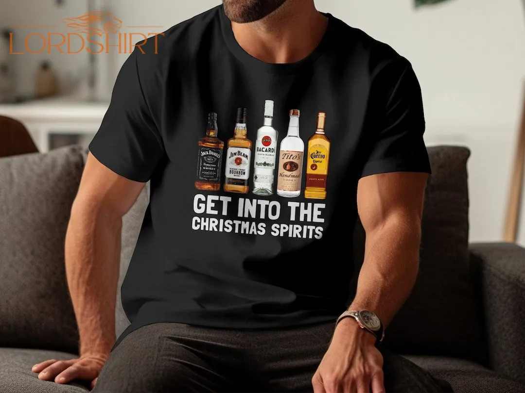 Funny Christmas Spirits T-shirt For Men Perfect Alcohol