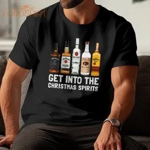 Funny Christmas Spirits T-shirt For Men Perfect Alcohol