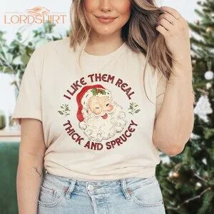 Funny Christmas Tshirt For Women Vintage Santa Christmas