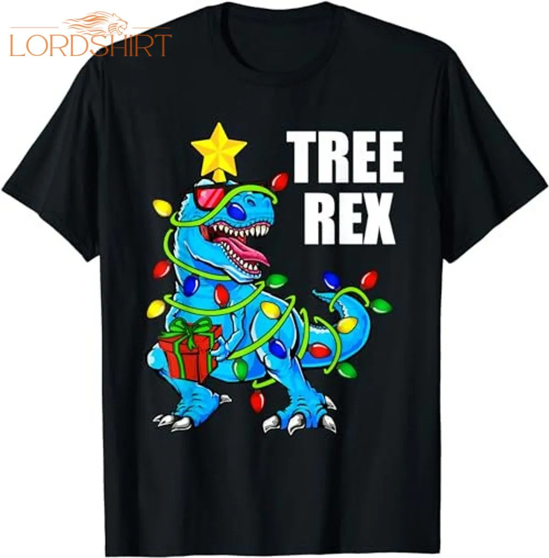 Funny Dinosaur Christmas Tree Rex Pajama Pj Men Boy Kid