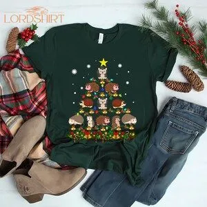 Funny Hedgehog Christmas Tree Ornament Decor T Shirt Hedgehog