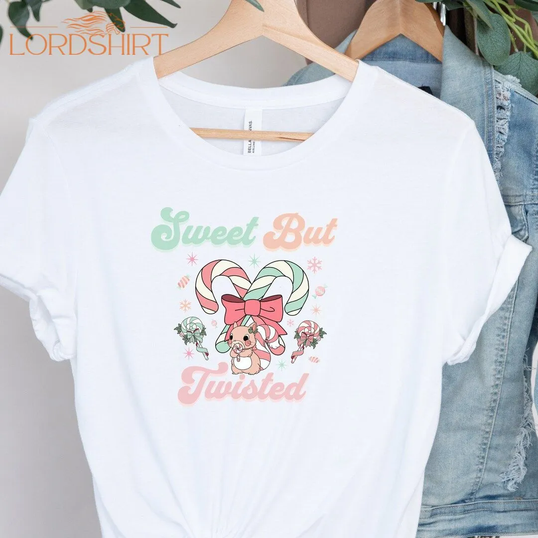 Funny Ladies Christmas T-shirt Sweet But Twisted Tee Candy