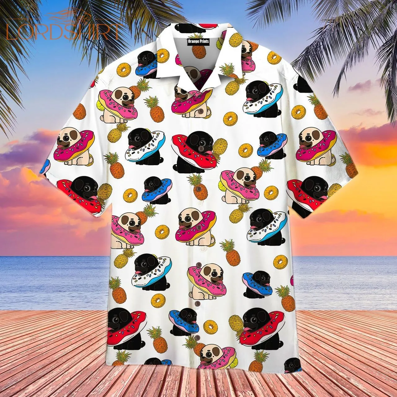 Funny Pug Pineapple Connection Aloha Hawaiian Shirt