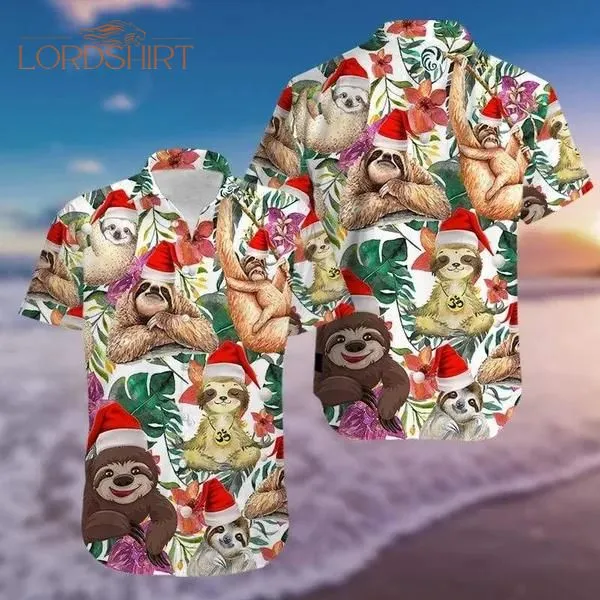 Funny Sloth Merry Christmas Aloha Hawaiian Shirt