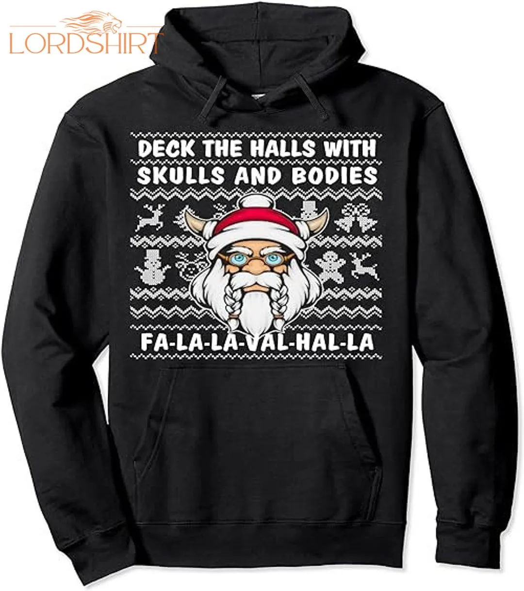 Funny Viking Christmas Deck The Halls With Skulls And Bodies