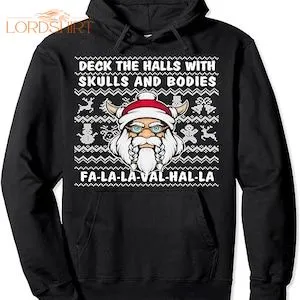 Funny Viking Christmas Deck The Halls With Skulls And Bodies