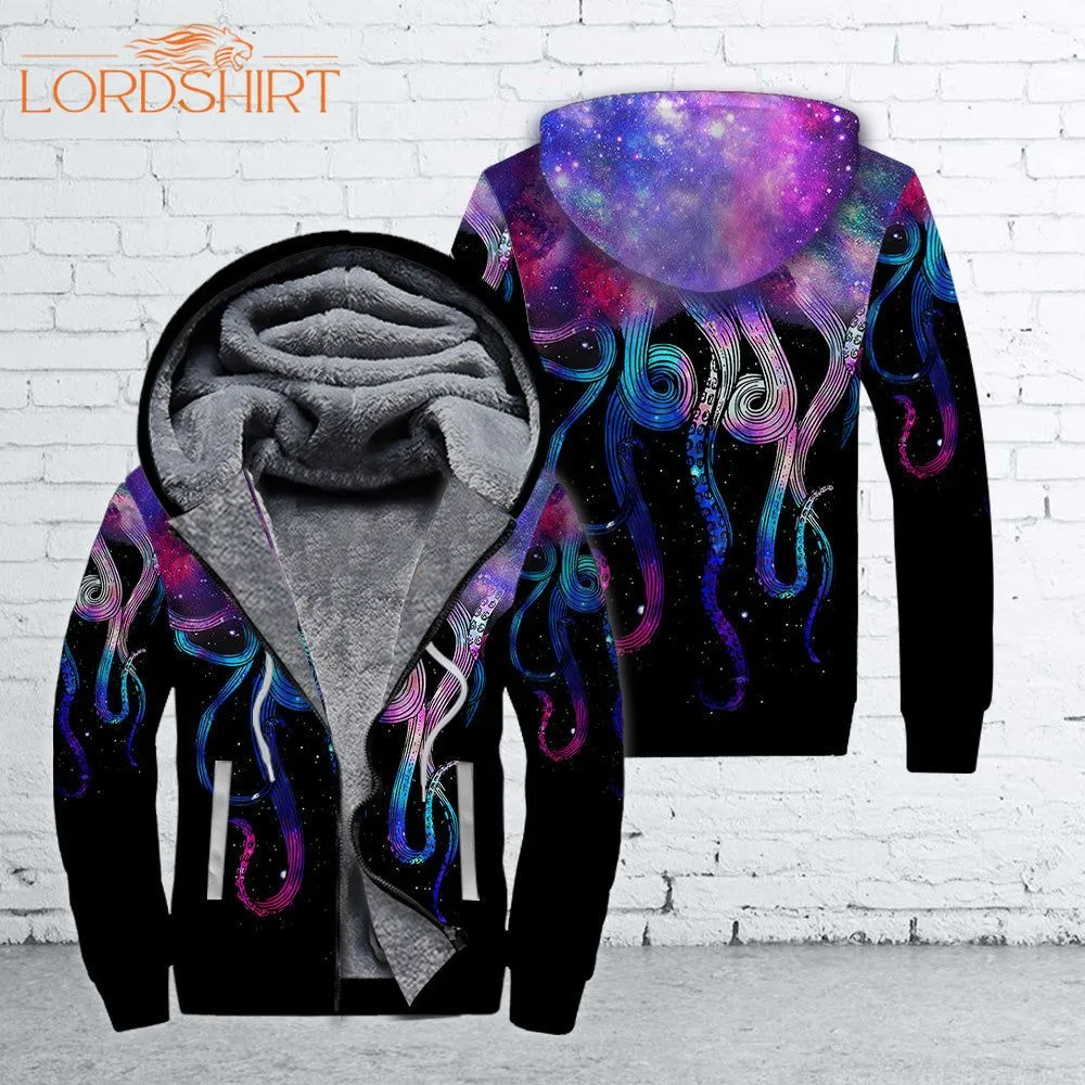 Galaxy Octopus Cool Fleece Zip Hoodie All Over Print