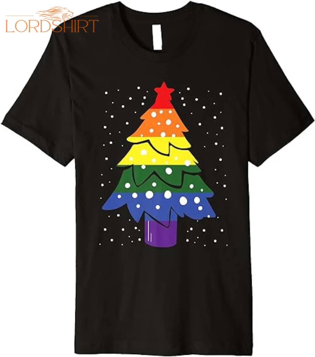 Gay Pride Christmas Tree Pajama Cool LGBT-Q Ally X-mas Premium