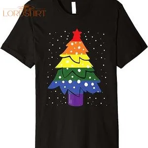 Gay Pride Christmas Tree Pajama Cool LGBT-Q Ally X-mas Premium