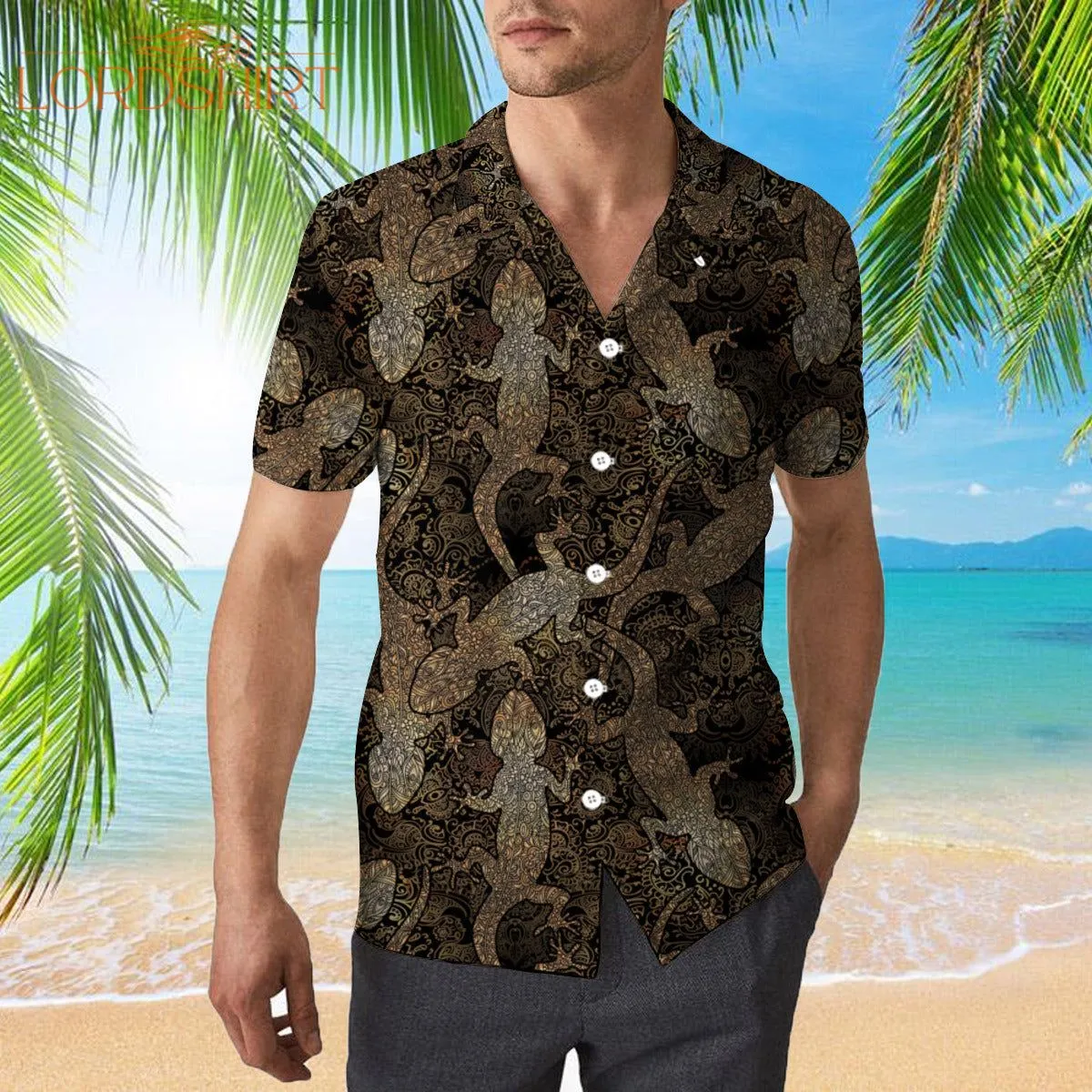 Gecko Lizards Mandala Hawaiian Shirt