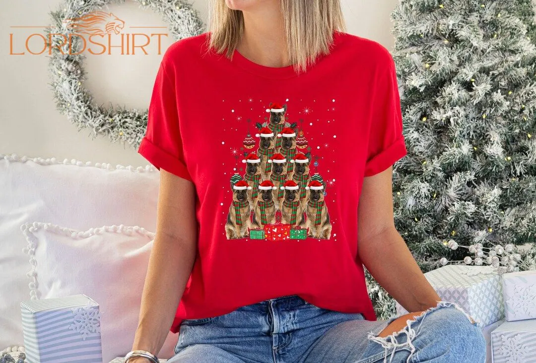 German Shepherd Christmas Dog Themed Women's Tshirt With