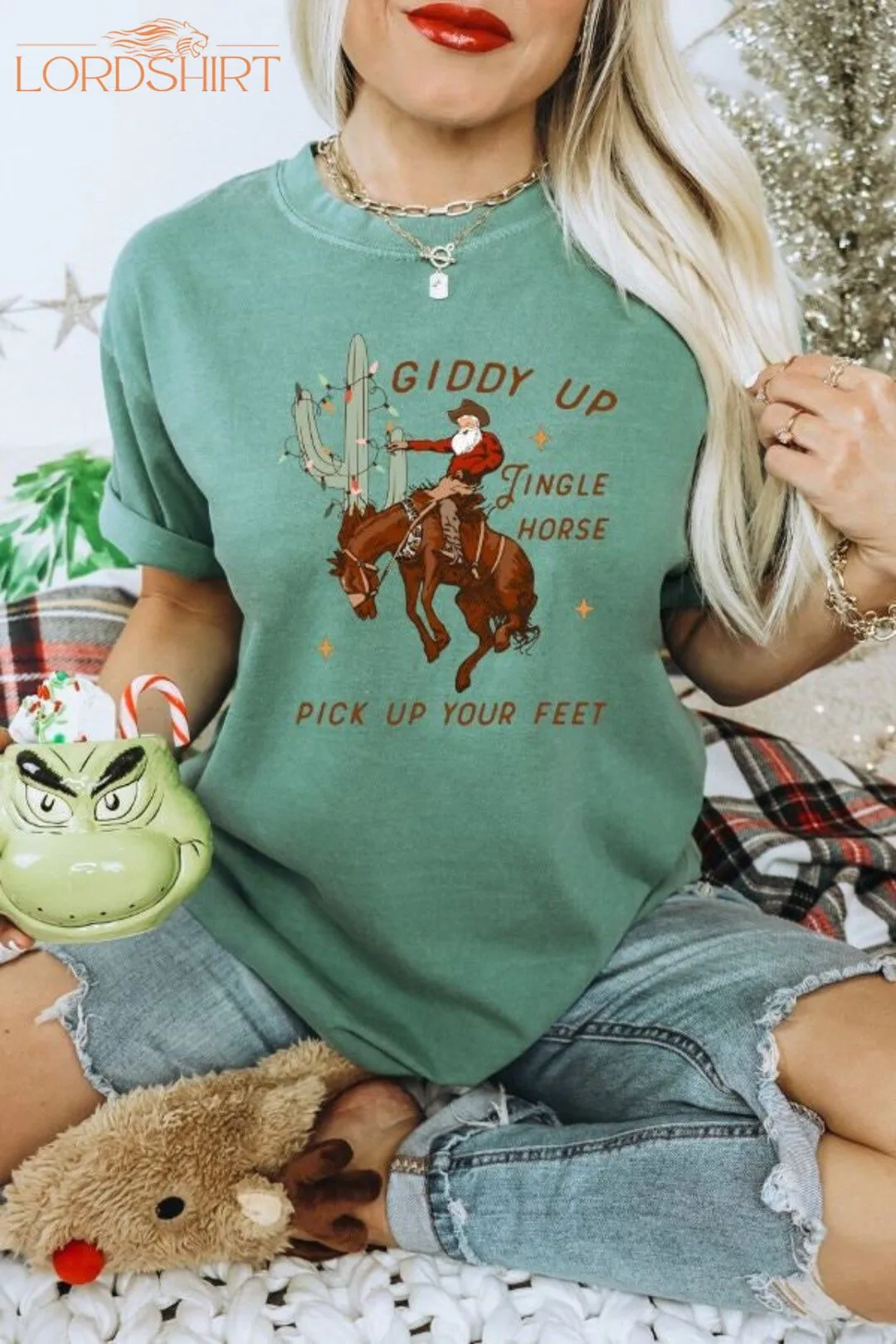 Giddy Up Jingle Horse Comfort Colors Shirt Western Graphic