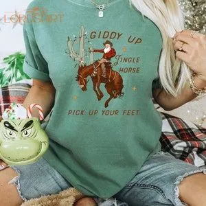 Giddy Up Jingle Horse Comfort Colors Shirt Western Graphic