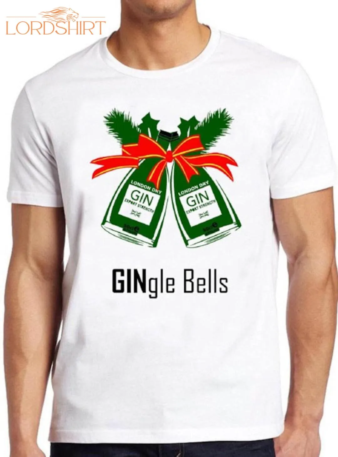 Gin Christmas T Shirt Gingle Bells Xmas Funny Gift Tee 218