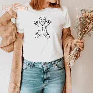 Gingerbread Man Shirt Christmas T-shirt Simple Holiday Tee