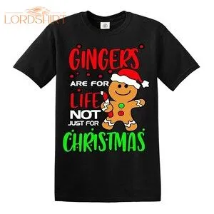 Gingers Are For Life Santa T-shirt Men Ladies Xmas Mask