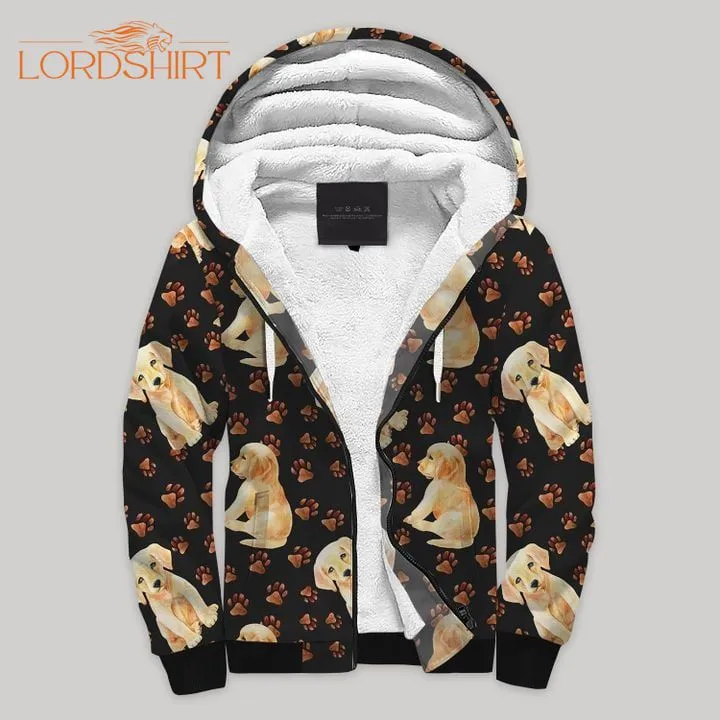 Golden Retriever Paw Blanket Fleece Zip Hoodie All Over Print