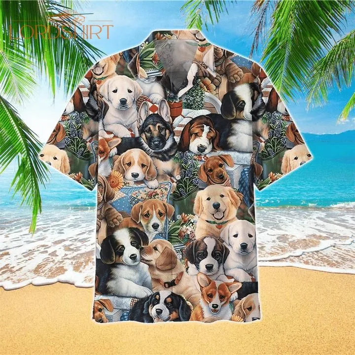 Golden Retriever Puppy Dog Hawaiian Shirt