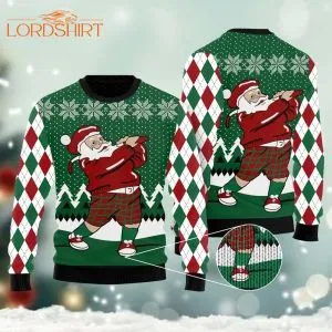 Golfer Santa Ugly Christmas Sweater