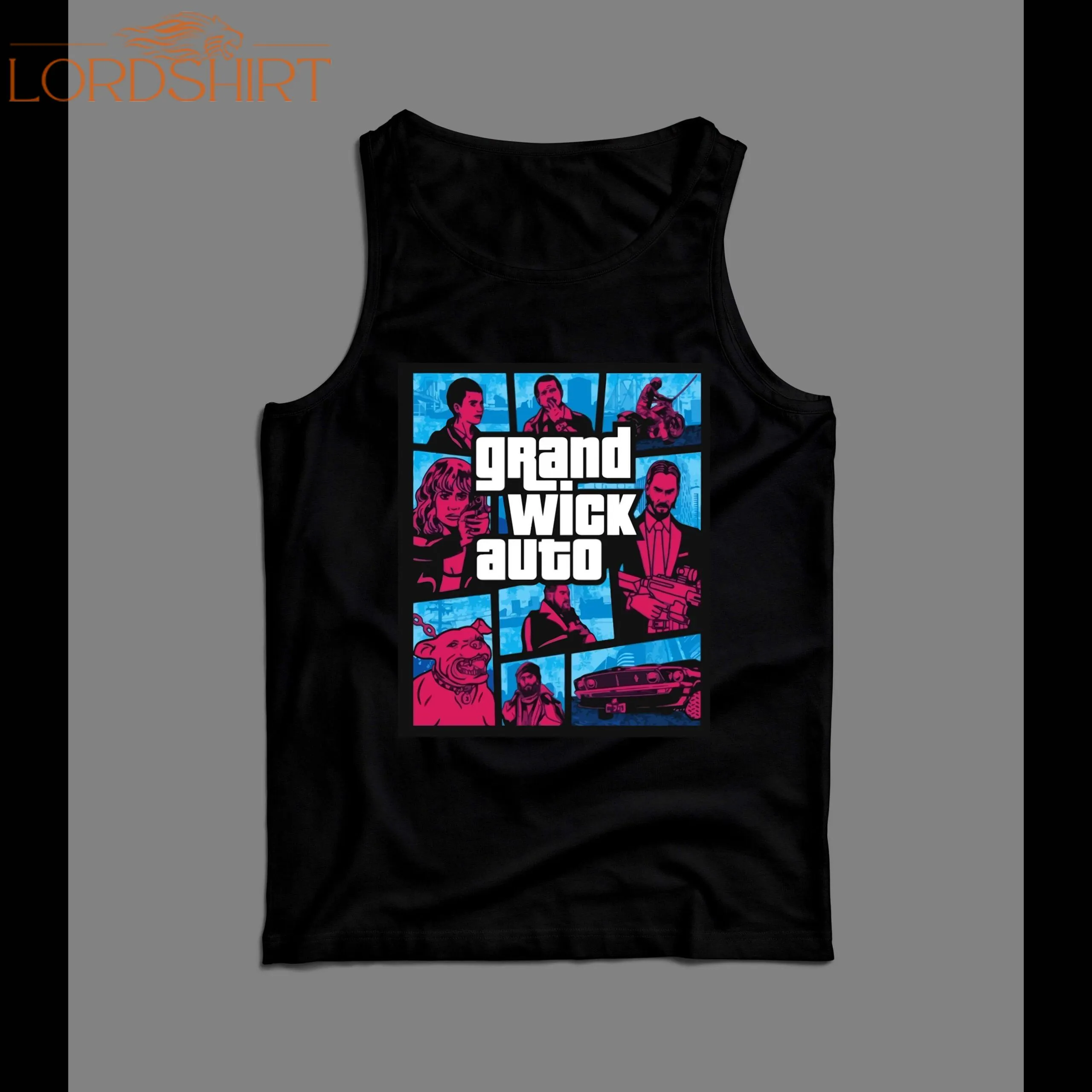 Grand Wick Auto Movie Game Parody High Quality Men's Tank Top