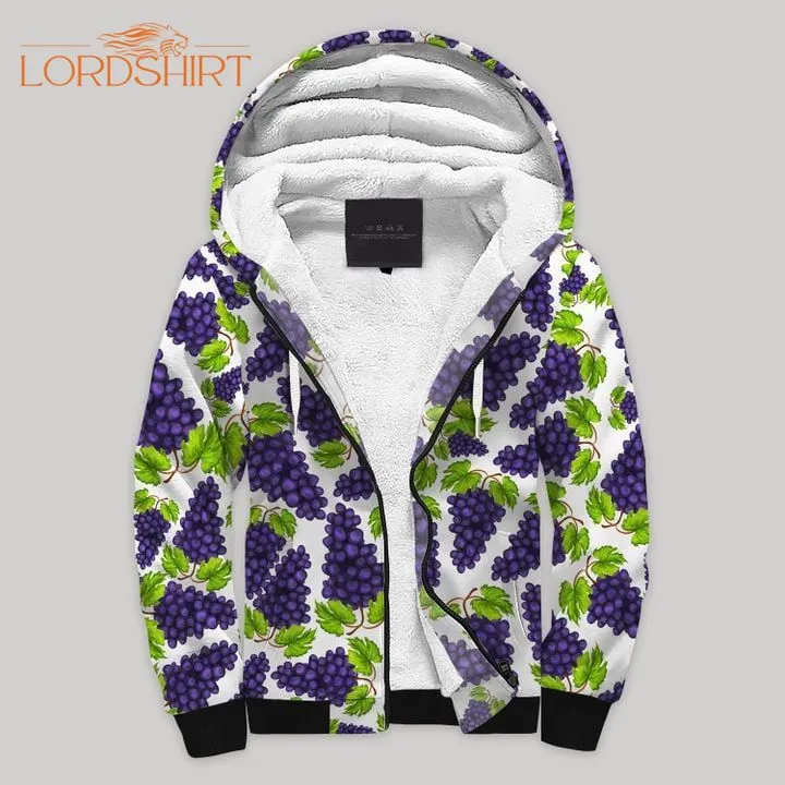 Grape Berry Blanket Fleece Zip Hoodie All Over Print