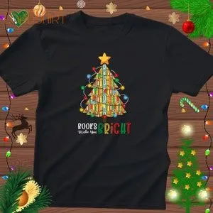 Great Books Make You Bright Tshirt Books Christmas Tree