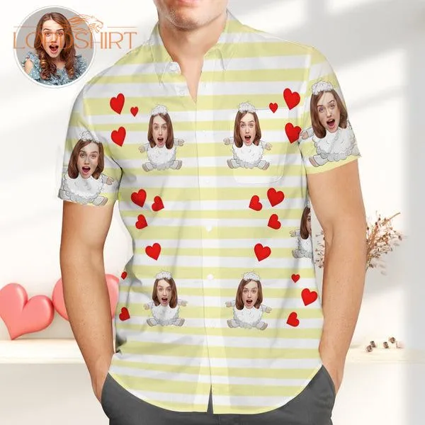 Great Valentines Gift Custom Photo Hawaiian Shirt