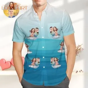 Great Valentines Gift For Couple Custom Photo Hawaiian Shirt