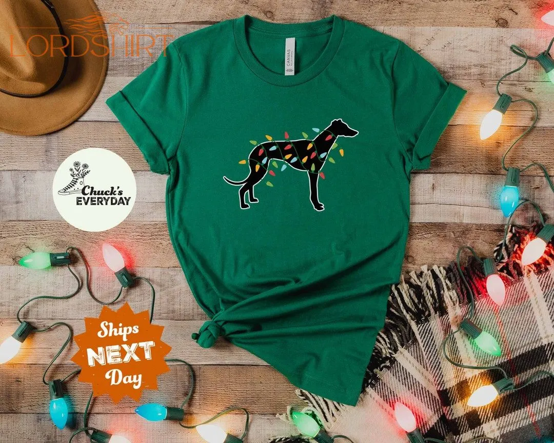 Greyhound Christmas Lights Shirt Greyhound Shirt Men