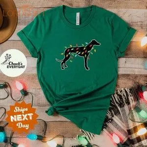 Greyhound Christmas Lights Shirt Greyhound Shirt Men