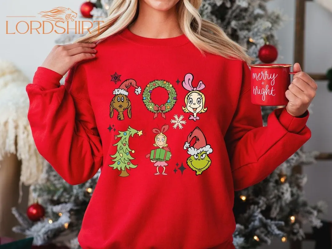 Grinch Christmas Sweatshirt For Women New Year Gift Kids