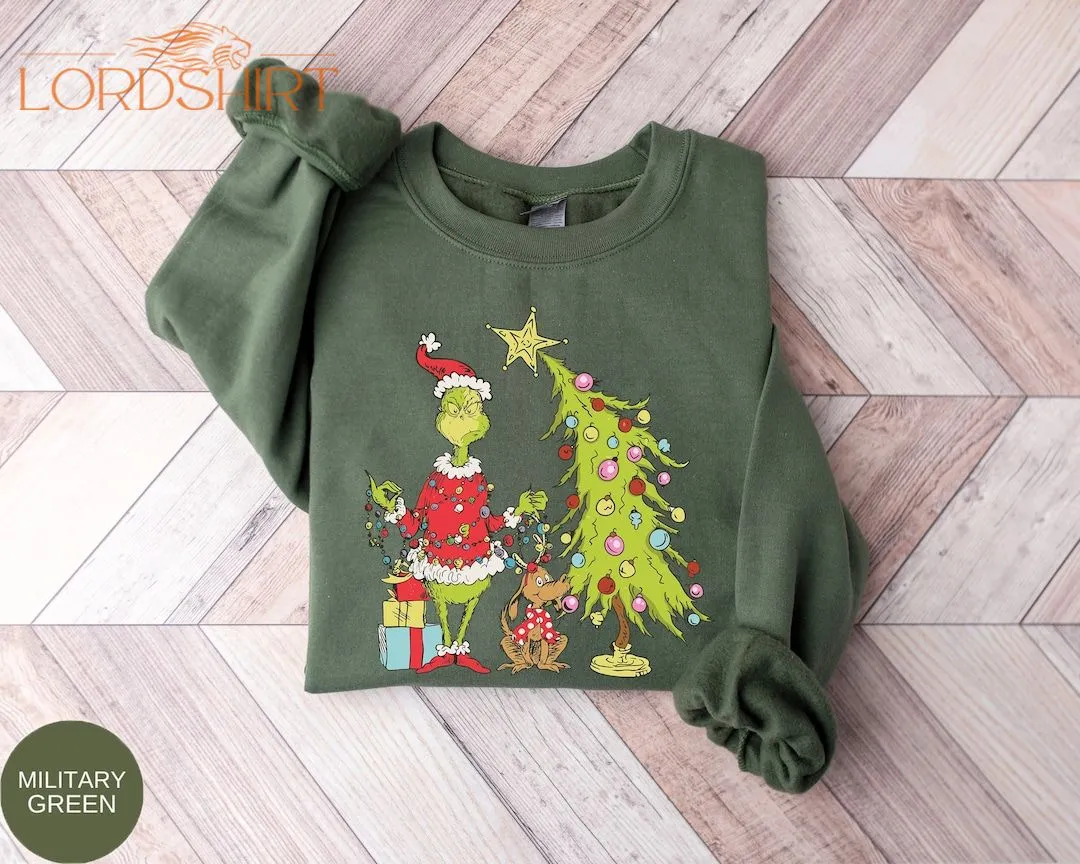 Grinch Christmas Tree Sweatshirt Grinch Max Tree Shirt