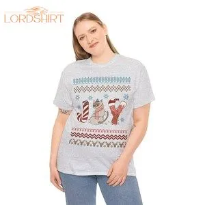 Grumpy Cat Ugly Sweater Style T-shirt With Joy Slogan